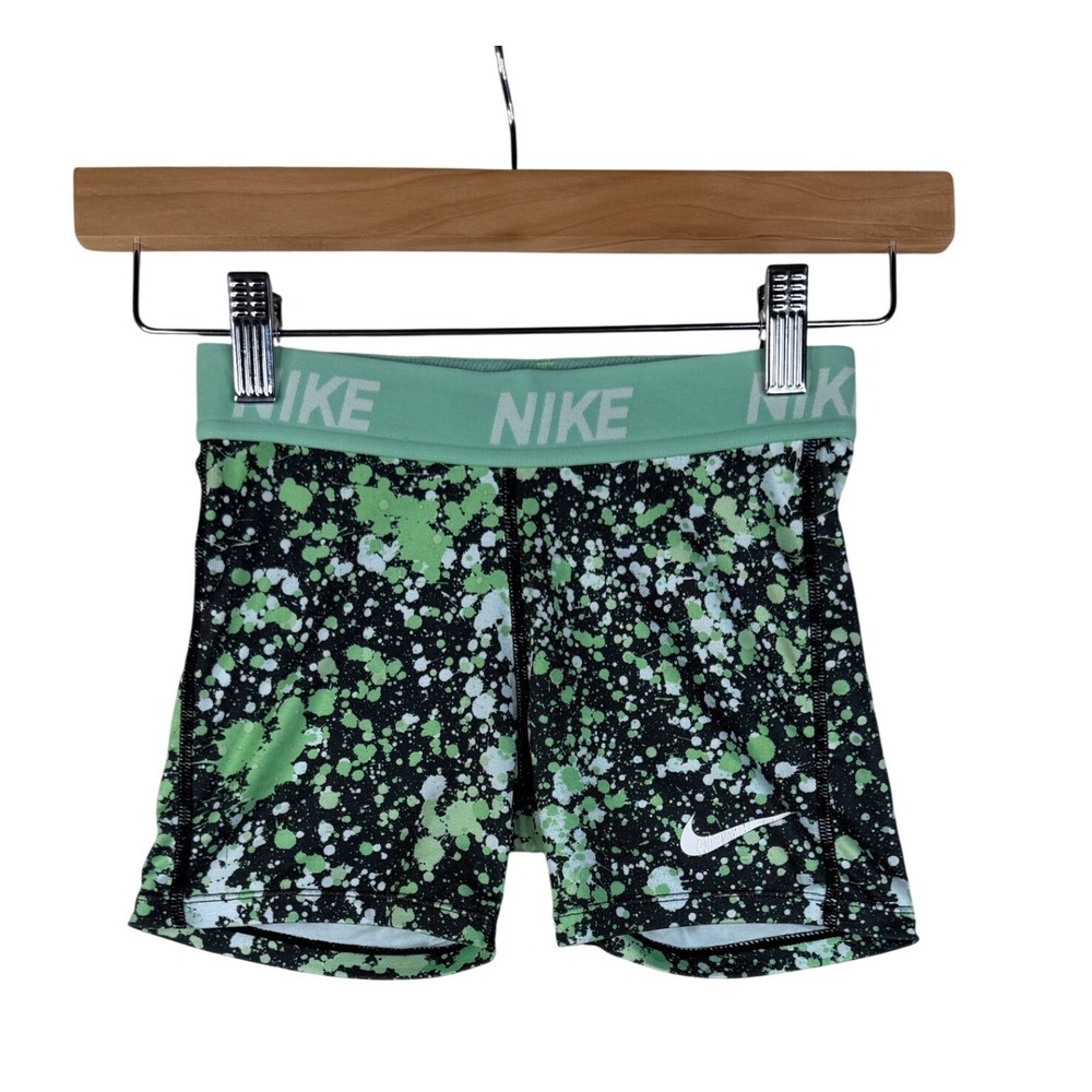 Nike Dri Fit Paint Splatter Athletic Short size Small Black/Green